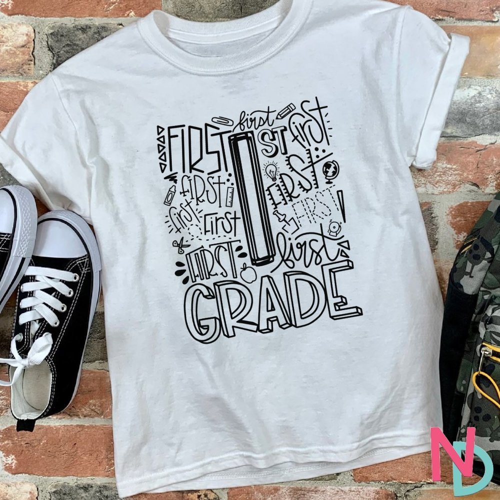 1st Grade Word Art T-Shirt